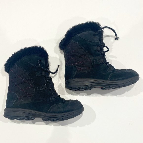 Columbia Ice Maiden II snow boot girl's size 1, black, faux fur lined snow boots - Picture 1 of 8